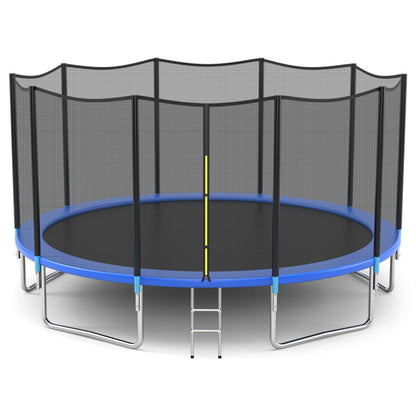 8/10/12/14/15/16 Feet Outdoor Trampoline Bounce Combo with Safety Closure Net Ladder