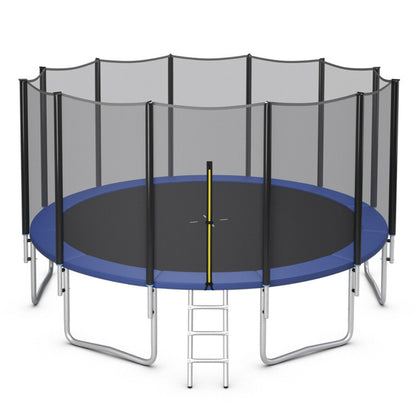 8/10/12/14/15/16 Feet Outdoor Trampoline Bounce Combo with Safety Closure Net Ladder