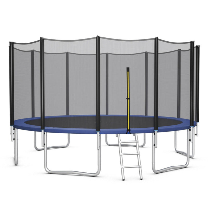 8/10/12/14/15/16 Feet Outdoor Trampoline Bounce Combo with Safety Closure Net Ladder